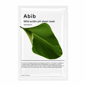 Abib – „Heartleaf Fit“ švelnaus rūgštinio pH lakštinė veido kaukė – 1 vnt.
