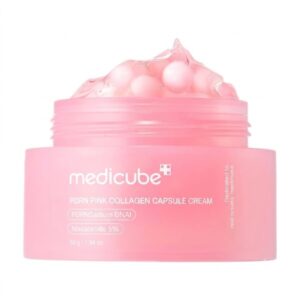 Medicube PDRN Pink Collagen Capsule Cream – PDRN kapsulinis kremas odos elastingumui ir drėkinimui, 55 g