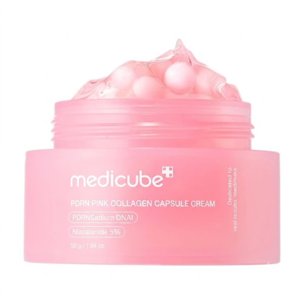 Medicube PDRN Pink Collagen Capsule Cream – PDRN kapsulinis kremas odos elastingumui ir drėkinimui, 55 g