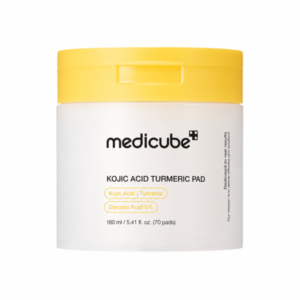 Medicube Kojic Acid Turmeric Resurfacing Toner Pads – skaistinantys veido diskeliai su kojiko rūgštimi ir ciberžole, 160 ml